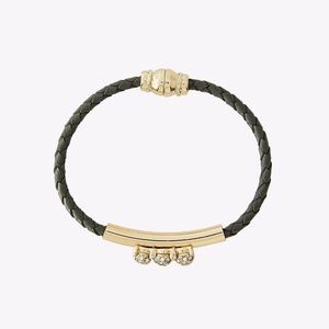 Express Braided Leather Fireball Bracelet NWT